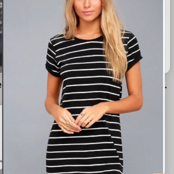 LULU’S CAFE SOCIETY STRIPED SHIRT DRESS CASUAL DRESS - Picture 3 of 15